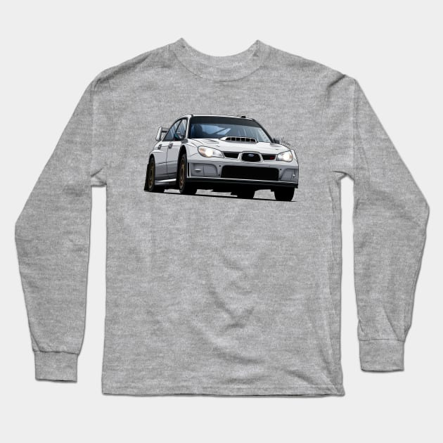 Subaru Impreza S12B WRC Long Sleeve T-Shirt by Mario Ramos Rally Art